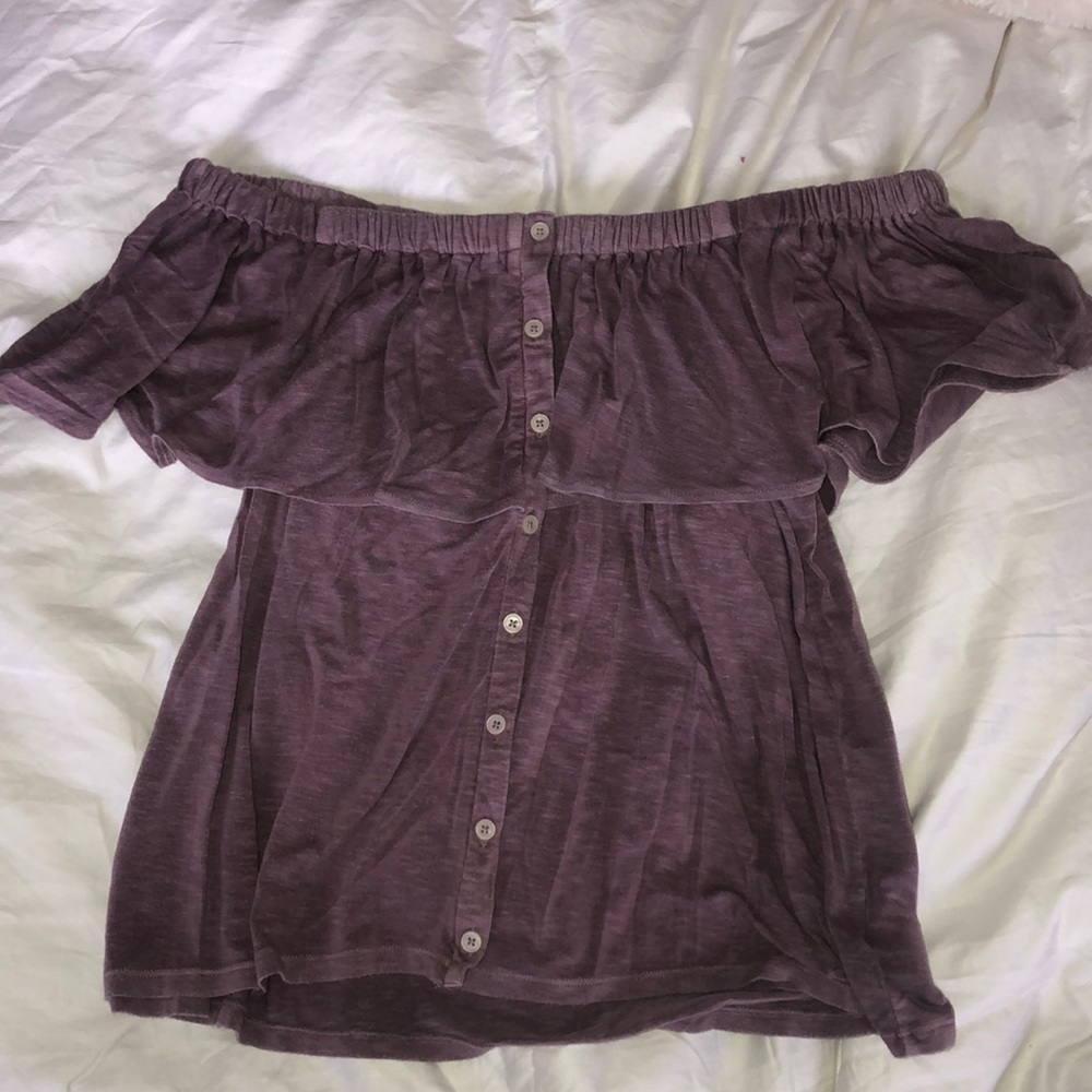 off the shoulder purple top from american eagle